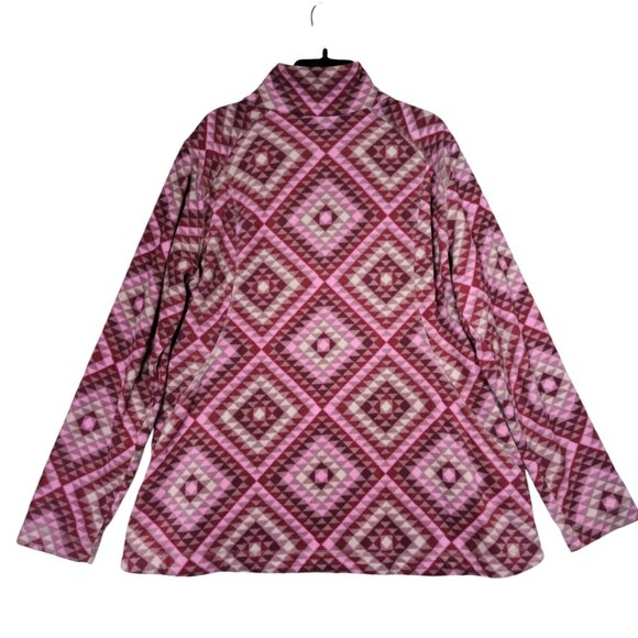 Eddie Bauer Fleece Jacket Full Zip Pink Purple Women's Size XL - Picture 3 of 7